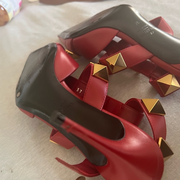 Valentino Red Studded Heels - Picture 9 of 16